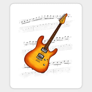 Guitar Tab Electric Guitarist Music Notation Musician (Amber) Magnet